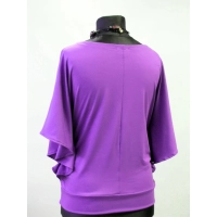 Bluzeczka Diana z pięknymi falbaniastymi rękawami - odcienie fioletu